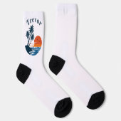 Palm Tree Sunset Beach Crew Socks Socken (Rechts)