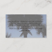 Palm Tree Sunset Business Cards Visitenkarte (Rückseite)