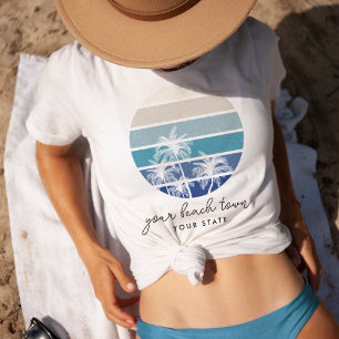 Palm Tree Sunset Custom City & Staat T-Shirt