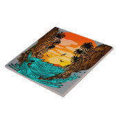 Palm Tree Sunset Fliese (Seite)