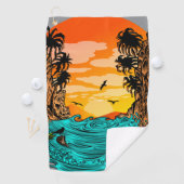 Palm Tree Sunset Golfhandtuch (Insitu)