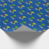 Palm Tree Sunset on Sea Muster Anpassbare Wrapp Geschenkpapier (Ecke)