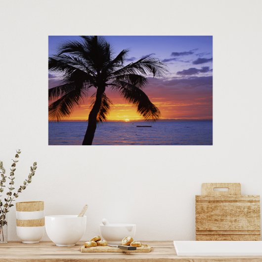 Palm Tree Sunset Poster (Küche)