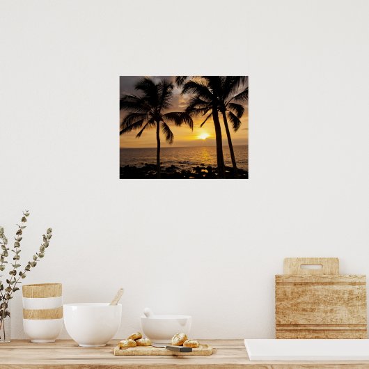 Palm tree sunset poster (Küche)
