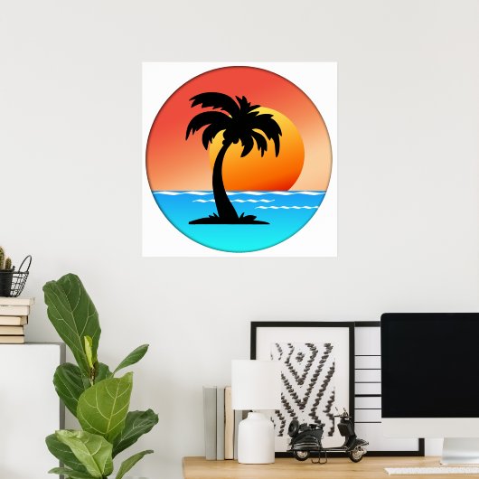 Palm Tree Sunset Poster (Heimbüro)