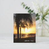 Palm Tree Sunset Postkarte (Stehend Vorderseite)