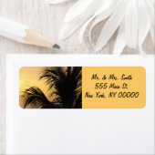 Palm Tree Sunset Rücksendeadressen-Aufklebers (Insitu)