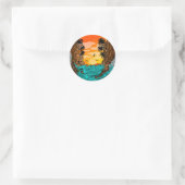 Palm Tree Sunset Runder Aufkleber (Tasche)