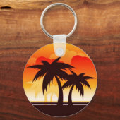 Palm Tree Sunset Schlüsselanhänger (Vorderseite)