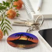 Palm Tree Sunset Schlüsselanhänger (Seite)