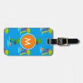 Palm Tree Sunset Sea Pattern Monogram Gepäckanhäng Gepäckanhänger (Vorderseite horizontal)