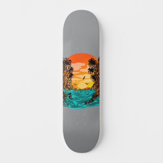 Palm Tree Sunset Skateboard (Vorderseite)