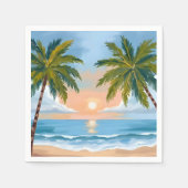 Palm Tree Sunset | Tropical Beach Hochzeit Serviette (Vorderseite)