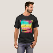 Palm Tree Sunset Vaporwave 80er 90s Glitch Aesthet T-Shirt (Vorne ganz)