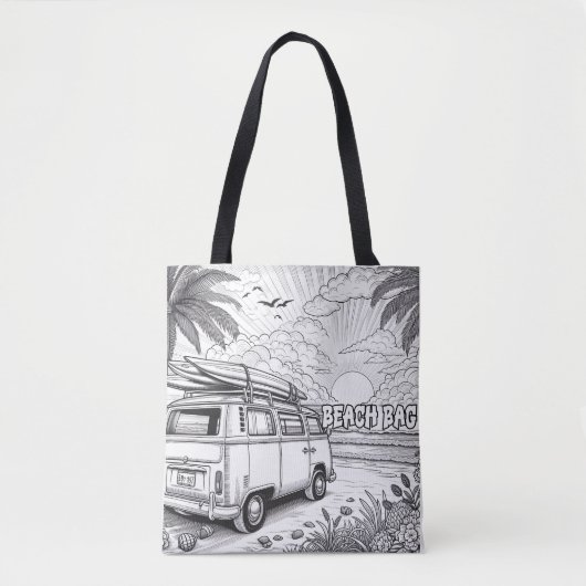 Palm Tree Surf Escape Coloring Tasche (Vorderseite)