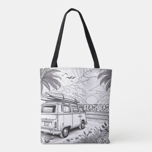 Palm Tree Surf Escape Coloring Tasche (Rückseite)