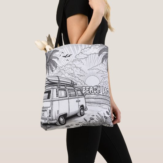 Palm Tree Surf Escape Coloring Tasche (Von Nahem)