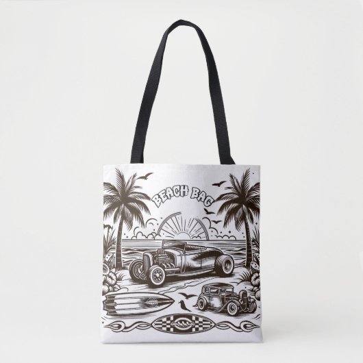 Palm Tree Surf Ride Coloring Tasche (Vorderseite)