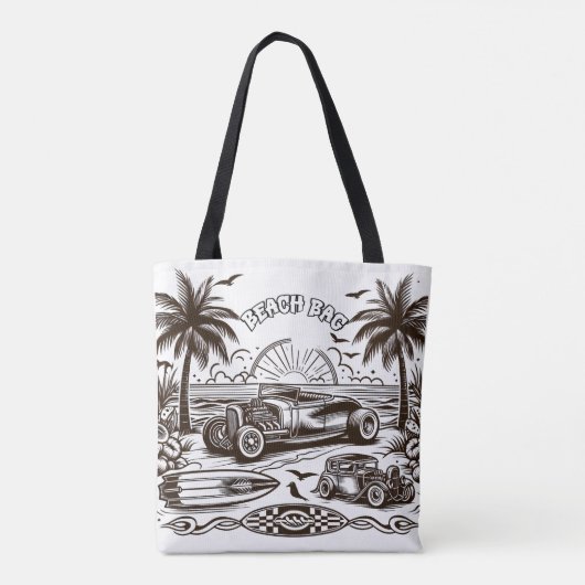Palm Tree Surf Ride Coloring Tasche (Rückseite)