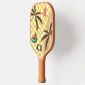 Palm Tree Surfboard Checkered Summer Pickleball Schläger (Links)
