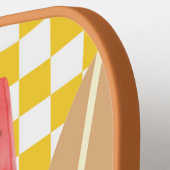 Palm Tree Surfboard Checkered Summer Pickleball Schläger (Linke Seite)