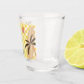 Palm Tree Surfboard Checkered Summer Schnapsglas (Rechts)