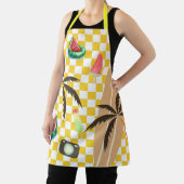 Palm Tree Surfboard Checkered Summer Schürze (InSitu)