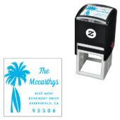 Palm Tree Surfboard Familienname Rücksendeadresse Permastempel (Beispiel)