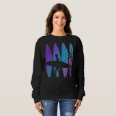 Palm Tree Surfer Synthwave Surfboard Vaporwave Su Sweatshirt (Vorne ganz)