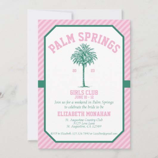 Palm Tree - The Restaurant Einladung (Vorderseite)