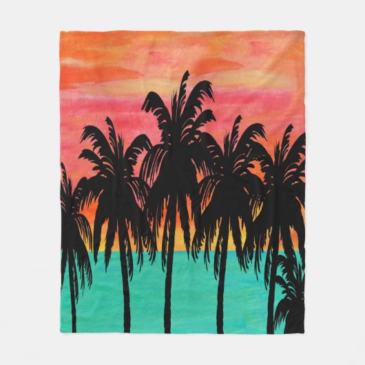 Palm tree throw blaket fleecedecke (Vorderseite)