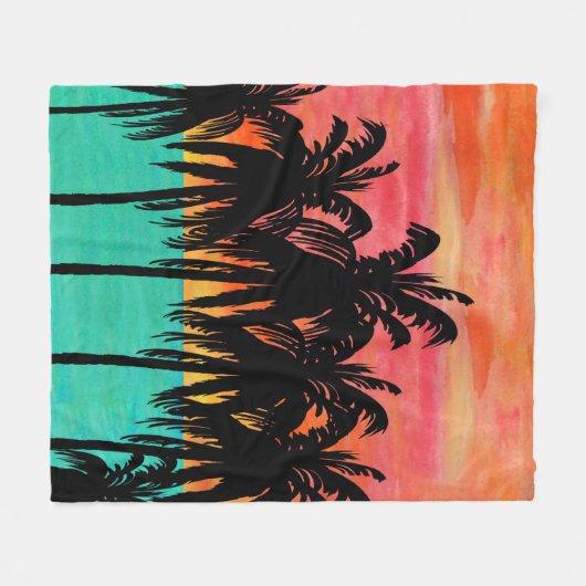 Palm tree throw blaket fleecedecke (Vorderseite (Horizontal))