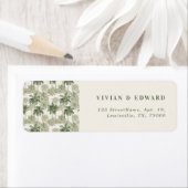 Palm Tree Toile De Jouy Wedding Return Address (Insitu)