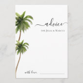 Palm Tree Tropical Beach Hochzeit in Urlaubsort Hinweiskarte (Vorderseite)