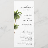 Palm Tree Tropical Beach Hochzeit in Urlaubsort Programm (Vorderseite)