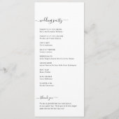 Palm Tree Tropical Beach Hochzeit in Urlaubsort Programm (Rückseite)