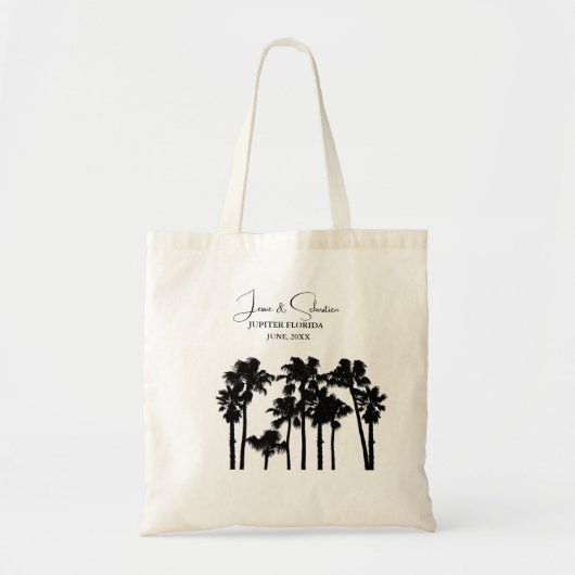 Palm Tree Tropical Beach Hochzeitsempfang Tragetasche (Vorne)