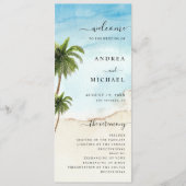 Palm Tree Tropical Beach Ocean Hochzeit in Urlaubs Programm (Vorderseite)
