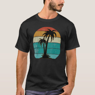 Palm Tree Tropical Beach Retro Vintager Stil 70er T-Shirt