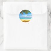 Palm Tree Tropical Beach Runder Aufkleber (Tasche)