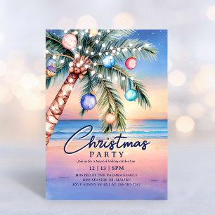Palm Tree Tropical Beach Weihnachten Einladung