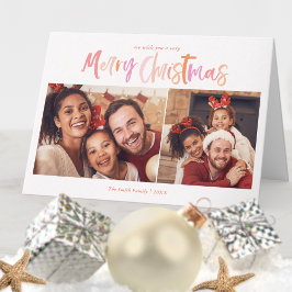 Palm Tree Tropical Christmas 2 Foto geklappt Karte