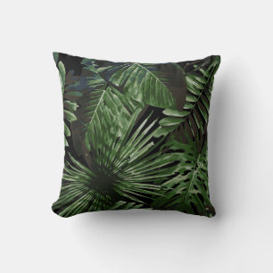 Palm Tree Tropical Cushion Black Kissen