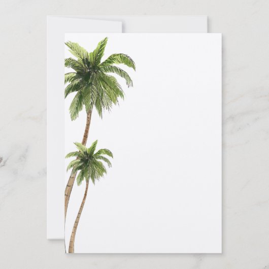 Palm Tree Tropical Destination Boho Brautparty Einladung (Rückseite)
