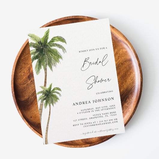 Palm Tree Tropical Destination Boho Brautparty Einladung