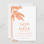 Palm Tree Tropical Elegante Hochzeit Save The Date (Vorderseite)