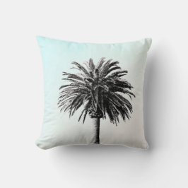 Palm Tree Tropical Elegante Schwarz-weiß Kissen