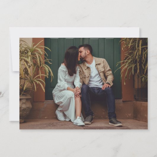 Palm Tree Tropical Foto Beach Hochzeit Save The Date (Rückseite)