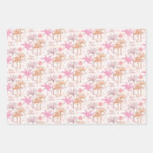 Palm Tree Tropical Frohe Weihnachtsmuster Geschenkpapier Set (Vorderseite)