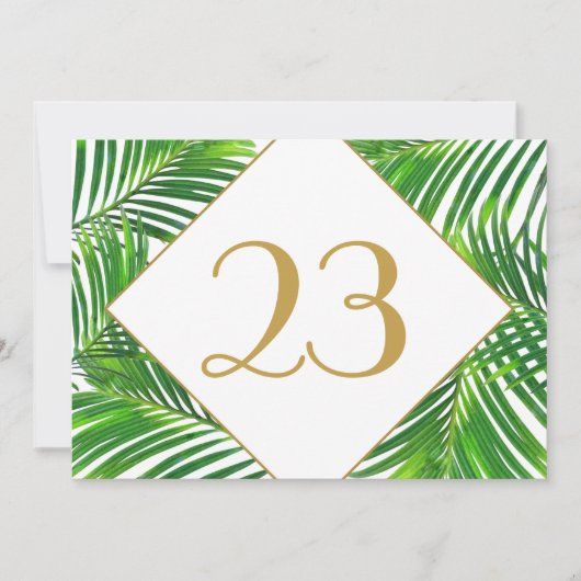 Palm Tree Tropical Greenerity Beach Tischnummern (Vorderseite)